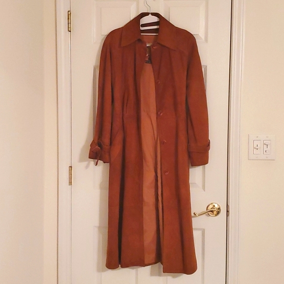 TFC Women's Belted Suede Trench Coat - Picture 2 of 16